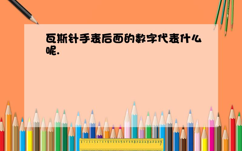 瓦斯针手表后面的数字代表什么呢.