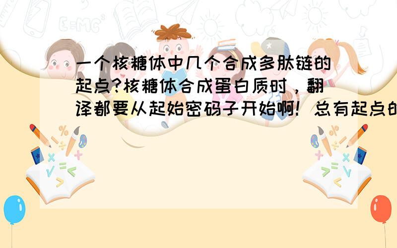 一个核糖体中几个合成多肽链的起点?核糖体合成蛋白质时，翻译都要从起始密码子开始啊！总有起点的！你们都没读懂啊！