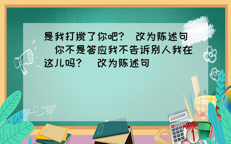 是我打搅了你吧?(改为陈述句）你不是答应我不告诉别人我在这儿吗？（改为陈述句）