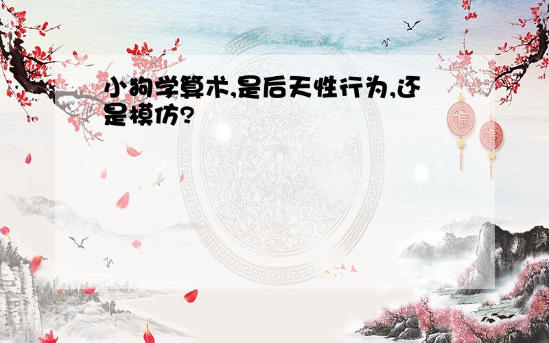 小狗学算术,是后天性行为,还是模仿?