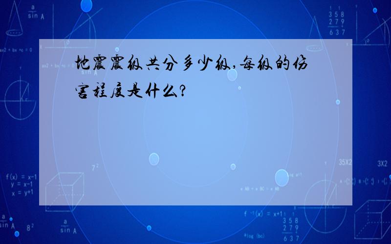 地震震级共分多少级,每级的伤害程度是什么?