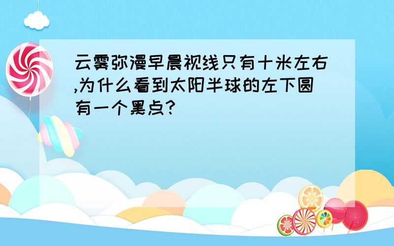 云雾弥漫早晨视线只有十米左右,为什么看到太阳半球的左下圆有一个黑点?