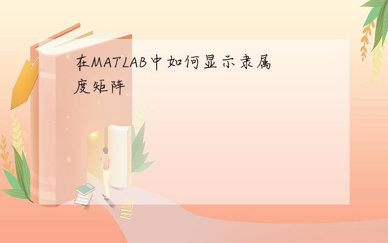 在MATLAB中如何显示隶属度矩阵