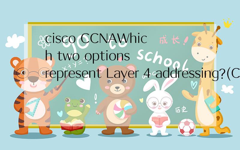 cisco CCNAWhich two options represent Layer 4 addressing?(Choose two.) identifies the destination network identifies source and destination hosts identifies the communicating applications identifies multiple conversations between the hosts identifies