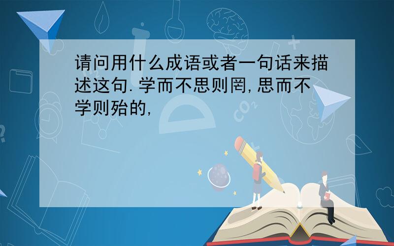 请问用什么成语或者一句话来描述这句.学而不思则罔,思而不学则殆的,