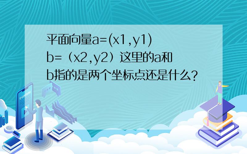 平面向量a=(x1,y1) b=（x2,y2）这里的a和b指的是两个坐标点还是什么?