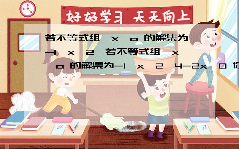 若不等式组｛x≥a 的解集为-1≤x≤2,若不等式组｛x≥a 的解集为-1≤x≤2,4-2x≥0 你能求出a的值吗?