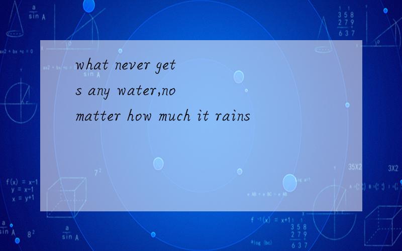 what never gets any water,nomatter how much it rains