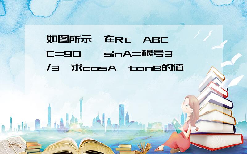 如图所示,在Rt△ABC,∠C=90°,sinA=根号3/3,求cosA,tanB的值