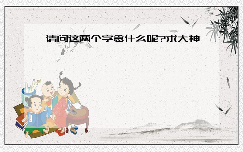 请问这两个字念什么呢?求大神