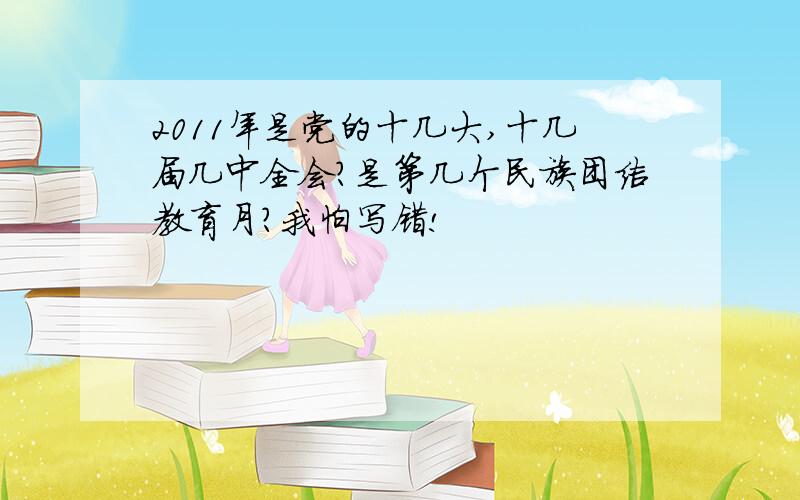 2011年是党的十几大,十几届几中全会?是第几个民族团结教育月?我怕写错!