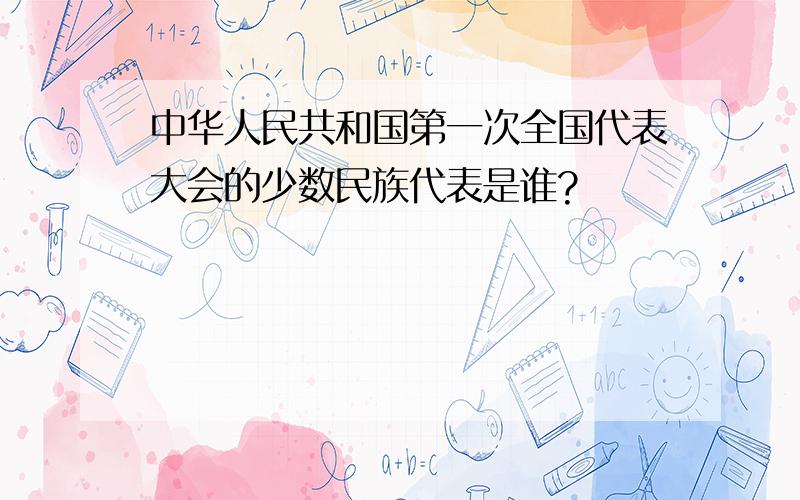 中华人民共和国第一次全国代表大会的少数民族代表是谁?