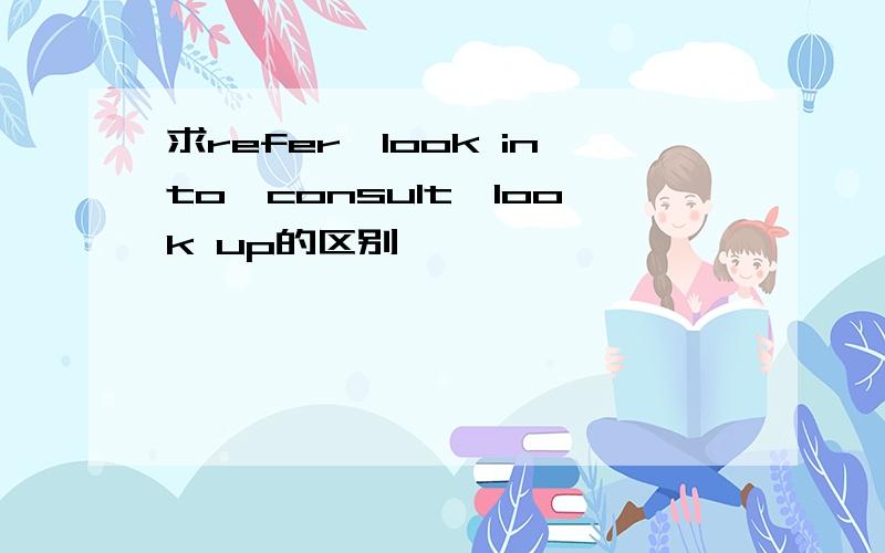 求refer,look into,consult,look up的区别