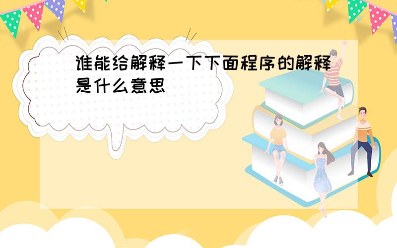 谁能给解释一下下面程序的解释是什么意思