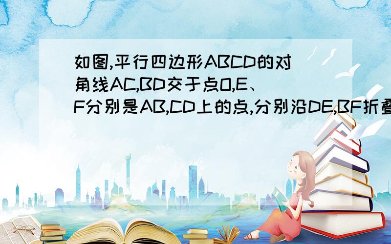 如图,平行四边形ABCD的对角线AC,BD交于点O,E、F分别是AB,CD上的点,分别沿DE,BF折叠平行四边形ABCD,A、C,两点都落在O点处,且四边形DEBF为菱形.在四边形ABCD中,求AB/BC的值.