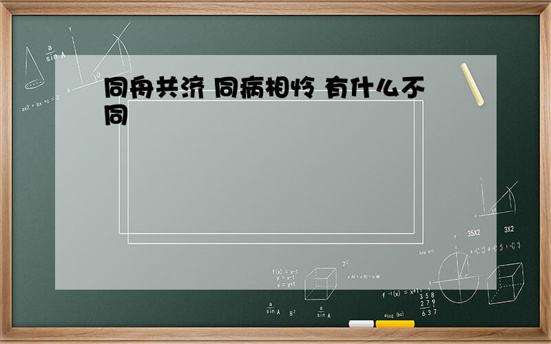 同舟共济 同病相怜 有什么不同