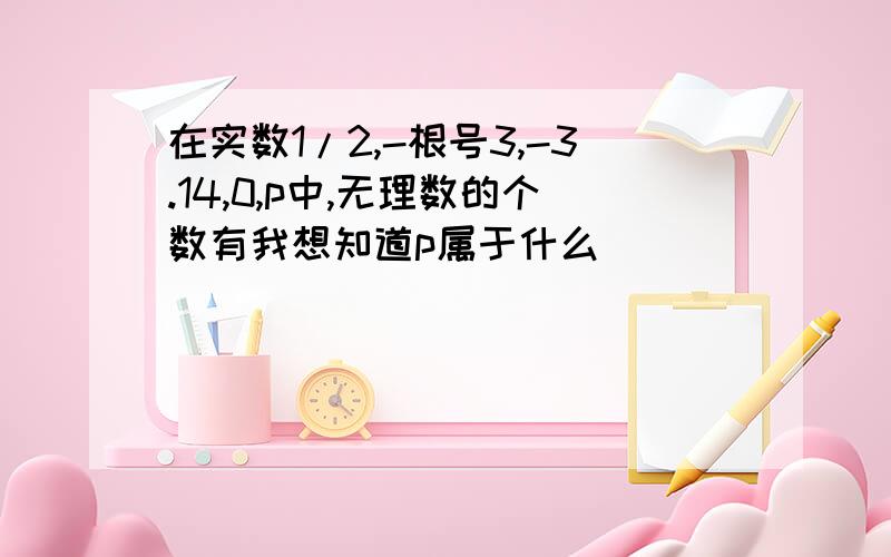 在实数1/2,-根号3,-3.14,0,p中,无理数的个数有我想知道p属于什么