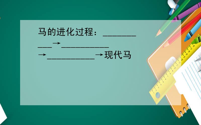 马的进化过程：__________→__________→__________→现代马