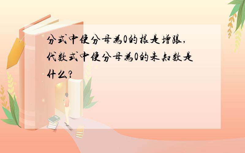 分式中使分母为0的根是增跟,代数式中使分母为0的未知数是什么?