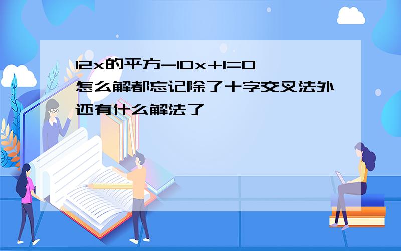 12x的平方-10x+1=0怎么解都忘记除了十字交叉法外还有什么解法了,