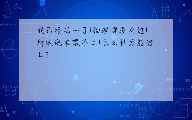 我已经高一了!物理课没听过!所以现在跟不上!怎么补才能赶上?