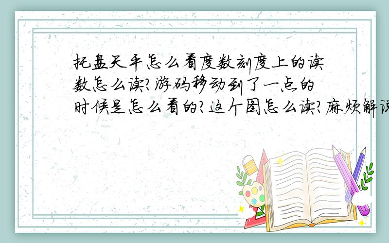 托盘天平怎么看度数刻度上的读数怎么读?游码移动到了一点的时候是怎么看的?这个图怎么读?麻烦解说一下,谢谢