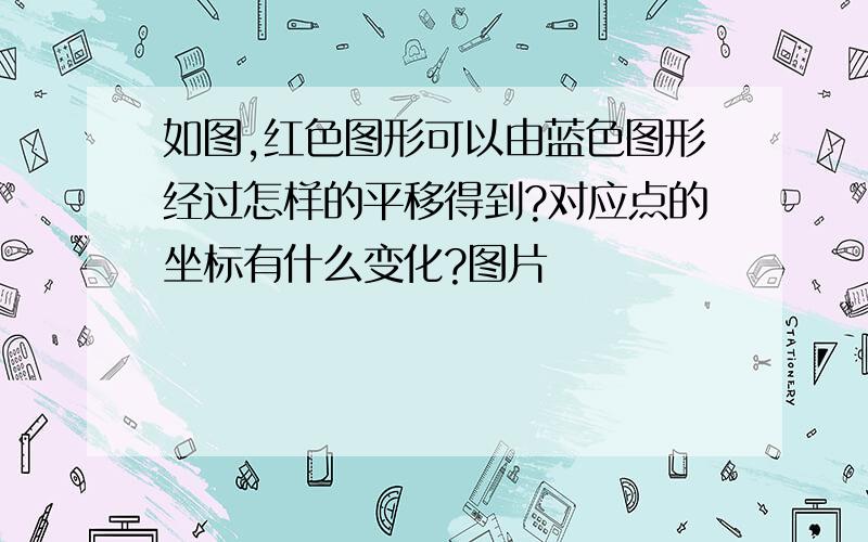 如图,红色图形可以由蓝色图形经过怎样的平移得到?对应点的坐标有什么变化?图片