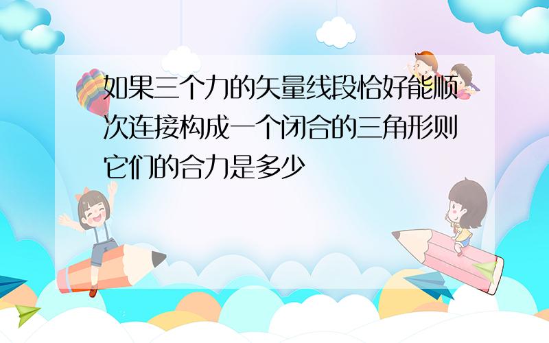 如果三个力的矢量线段恰好能顺次连接构成一个闭合的三角形则它们的合力是多少