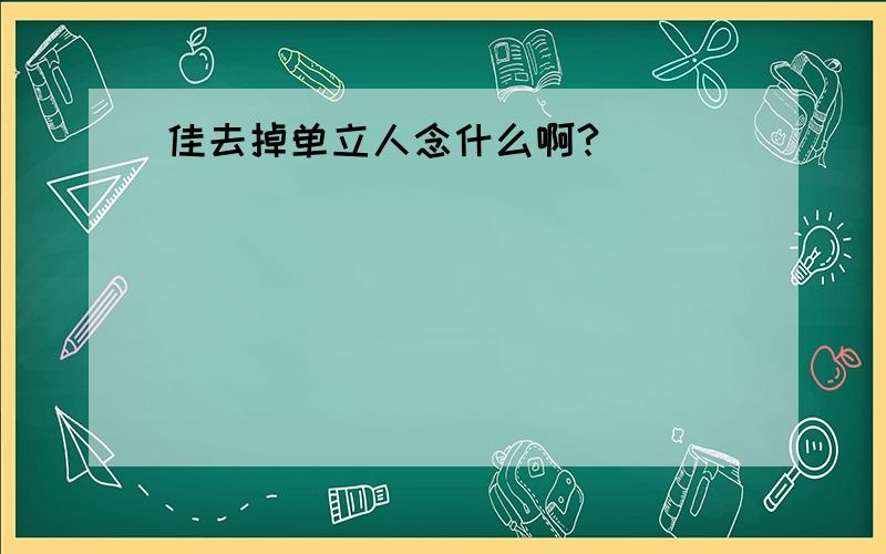 佳去掉单立人念什么啊?