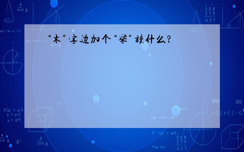 “木”字边加个“梁”读什么?