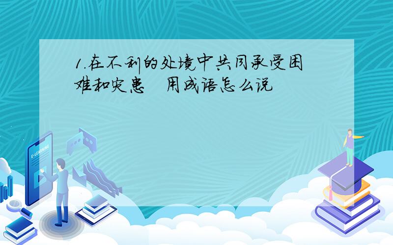 1.在不利的处境中共同承受困难和灾患   用成语怎么说