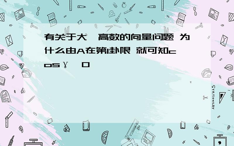 有关于大一高数的向量问题 为什么由A在第I卦限 就可知cosγ>0