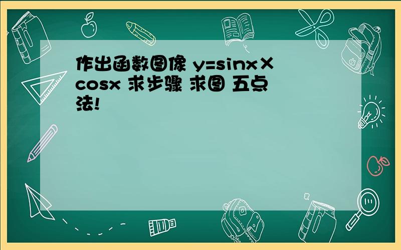 作出函数图像 y=sinx×cosx 求步骤 求图 五点法!