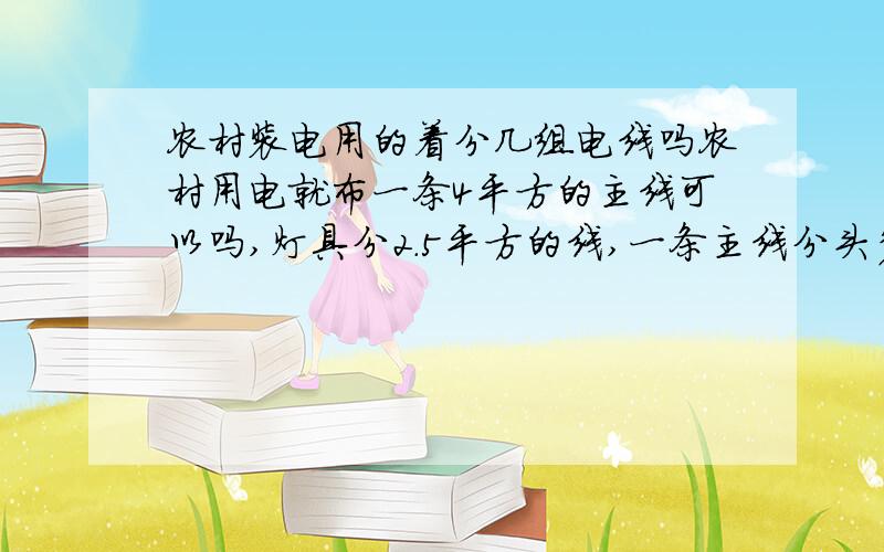 农村装电用的着分几组电线吗农村用电就布一条4平方的主线可以吗,灯具分2.5平方的线,一条主线分头多了是不是有影响呀,我想布4平方的火线和零线各一条2.5平方的地线一条做主线,接开关就