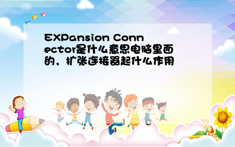 EXPansion Connector是什么意思电脑里面的，扩张连接器起什么作用