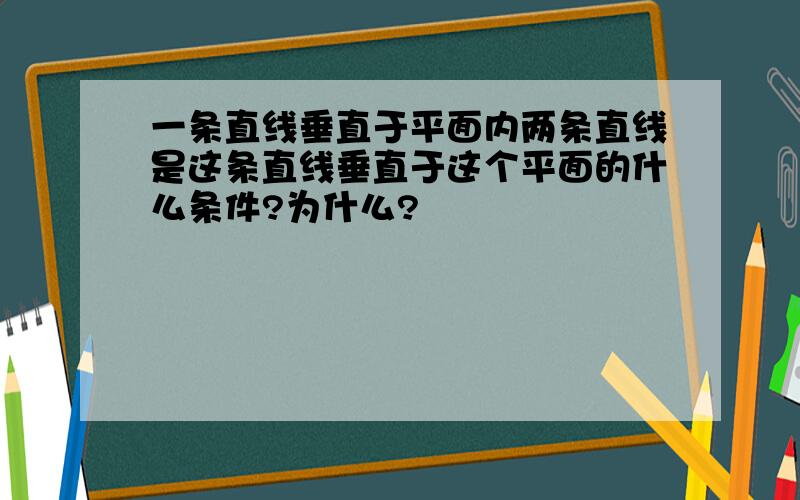 一条直线垂直于平面内两条直线是这条直线垂直于这个平面的什么条件?为什么?