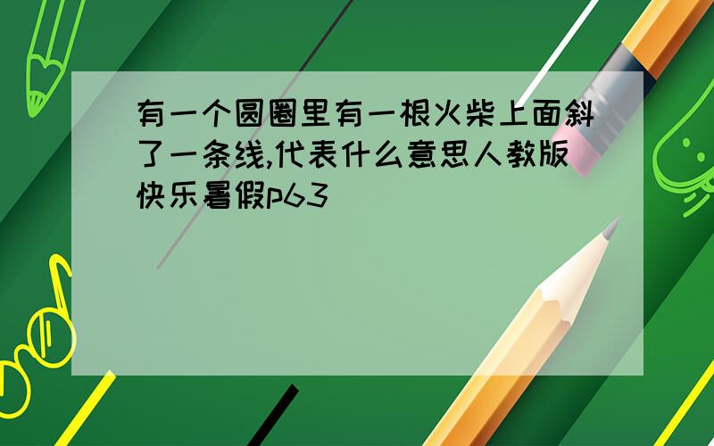 有一个圆圈里有一根火柴上面斜了一条线,代表什么意思人教版快乐暑假p63