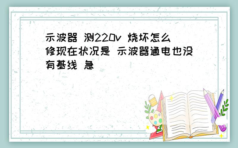 示波器 测220v 烧坏怎么修现在状况是 示波器通电也没有基线 急