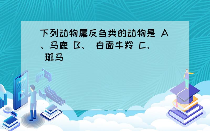 下列动物属反刍类的动物是 A、马鹿 B、 白面牛羚 C、 斑马