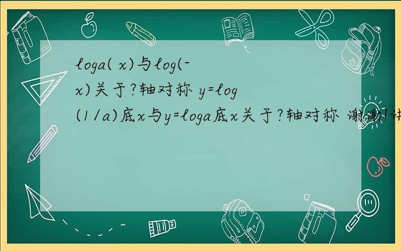 loga( x)与log(-x)关于?轴对称 y=log(1/a)底x与y=loga底x关于?轴对称 谢谢!讲清原因