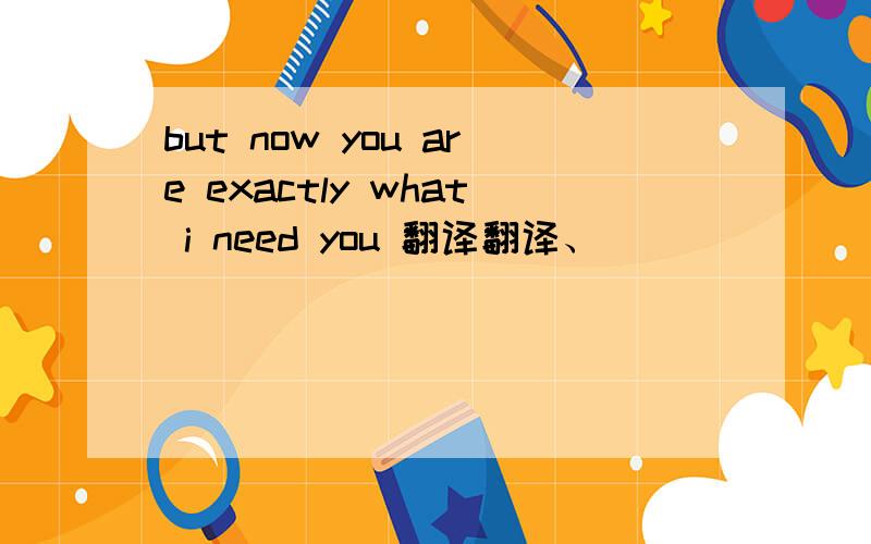 but now you are exactly what i need you 翻译翻译、