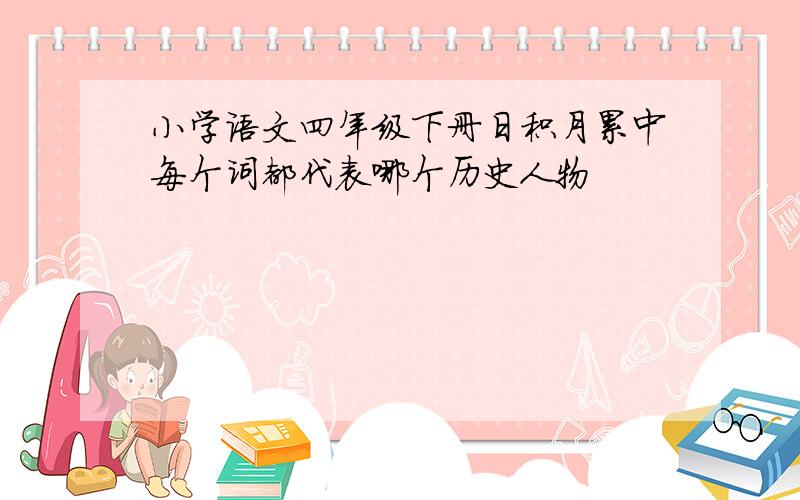 小学语文四年级下册日积月累中每个词都代表哪个历史人物