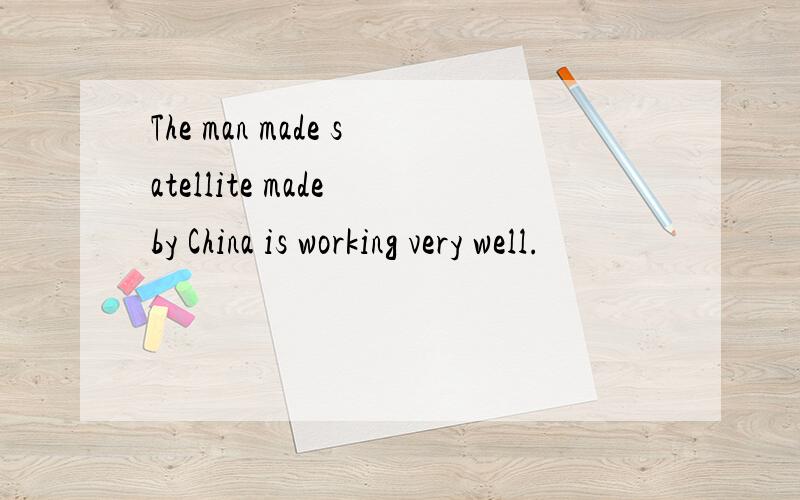 The man made satellite made by China is working very well.