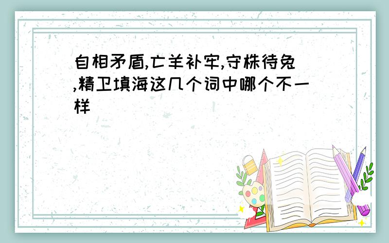 自相矛盾,亡羊补牢,守株待兔,精卫填海这几个词中哪个不一样