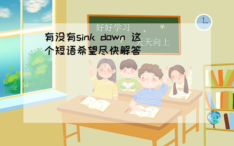 有没有sink down 这个短语希望尽快解答