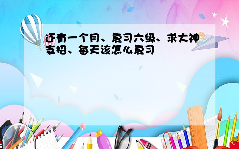 还有一个月、复习六级、求大神支招、每天该怎么复习