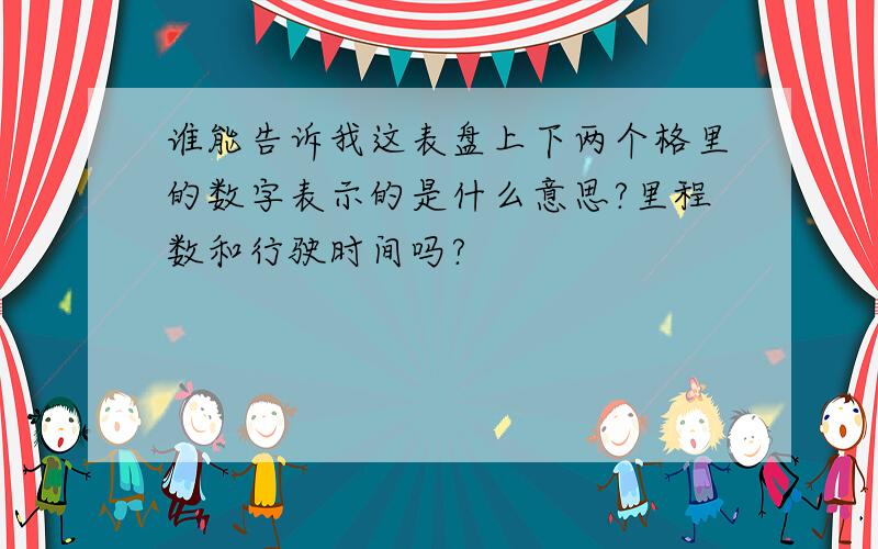 谁能告诉我这表盘上下两个格里的数字表示的是什么意思?里程数和行驶时间吗?