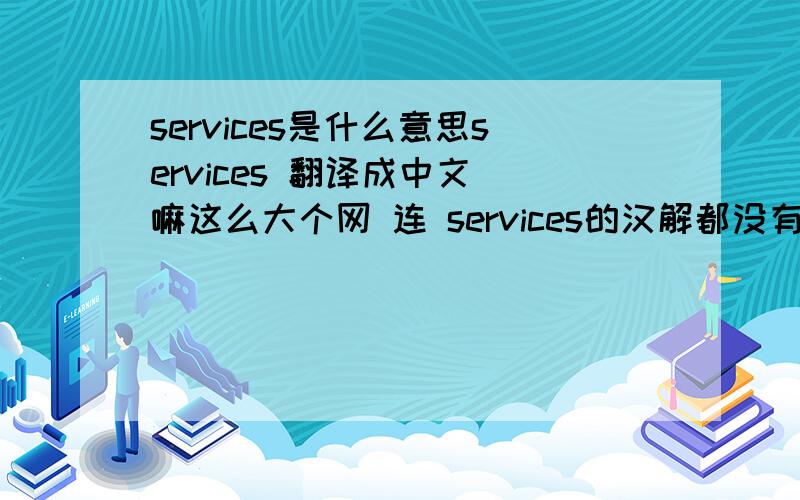 services是什么意思services 翻译成中文 嘛这么大个网 连 services的汉解都没有`