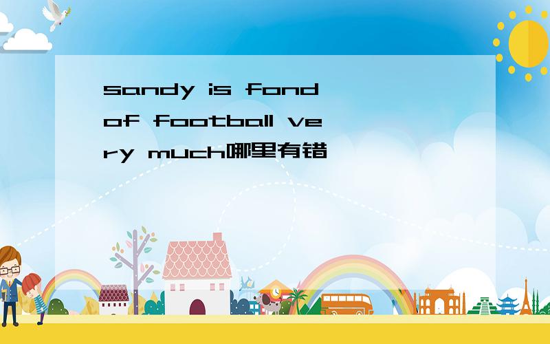 sandy is fond of football very much哪里有错