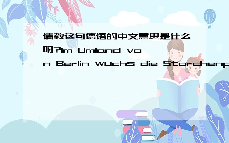 请教这句德语的中文意思是什么呀?Im Umland von Berlin wuchs die Storchenpopulation in dem Maße wie die Zahl der Neugeborenen.